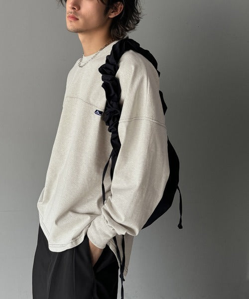《Javaジャバコラボ》胸元javaネーム綿100%長袖フットボールTシャツ jm1050131