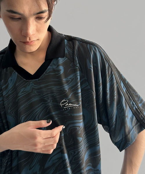 《JaVaジャバコラボ》ラインストーン使い総柄ゲーム半袖Tシャツ jo1150023