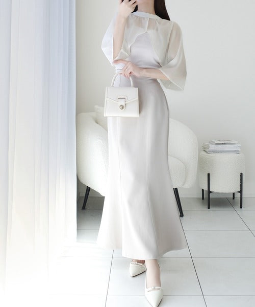 【mily bilet】透け感コーデ でつくる、映えガーリー。前後2WAY花柄シアーボレロセットアップキャミワンピース mi1139082
