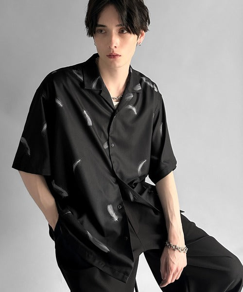 Oversized Drape Half Sleeve Shirt/総柄プリントオーバーサイズドレープ半袖シャツ co1150014