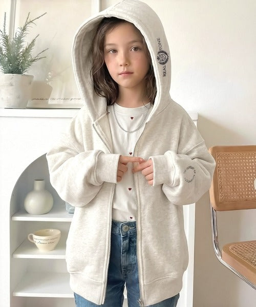 【キッズ】親子リンクコーデ可能◎ゆるっとダボっと可愛い♪裏起毛クロップドワイドパーカー ck1260610