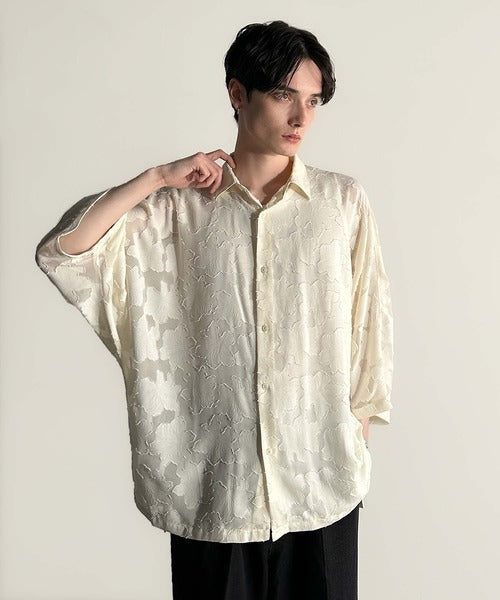 Sheer Jacquard Dolman Sleeve Shirt／フラワー柄シアージャカードドルマンシャツ co1150008