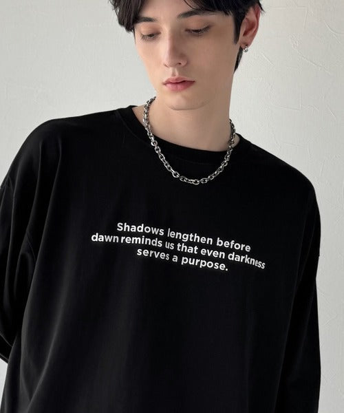 【classical origin】「シンプルが、いい」。綿100％シルケット風シンプル英字ロゴTシャツ（長袖）/ 100％ cotton simple English letters printed logo t-shirt ao1330056