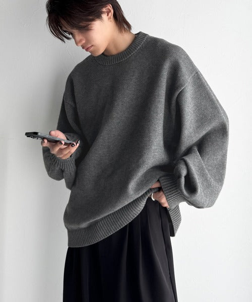 《Javaジャバコラボ》ゆったりながらも存在感抜群！ボリュームスリーブオーバーサイズニット（長袖） jm1350007