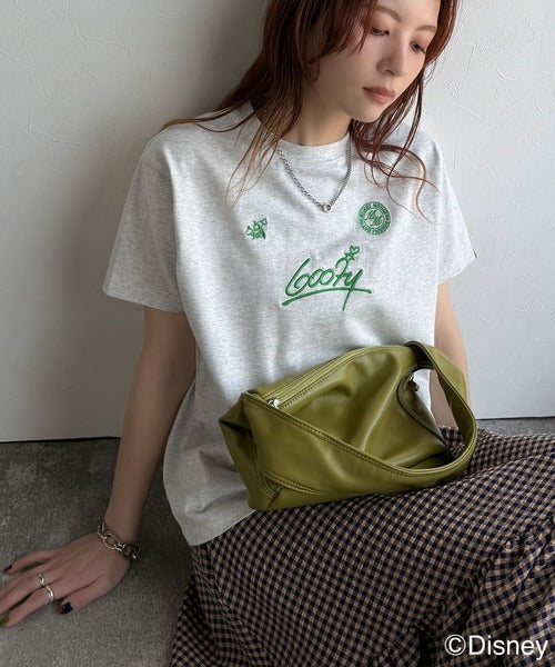 大人女子必見！　綿100％「ディズニー」サイン風刺繍Tシャツ（半袖） ce1330037