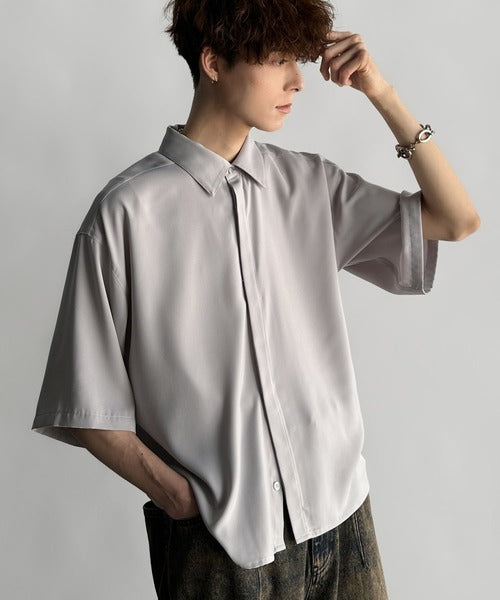 Cropper Box Style Hidden Placket Shirt ／比翼デザインショート丈シャツ co1010005