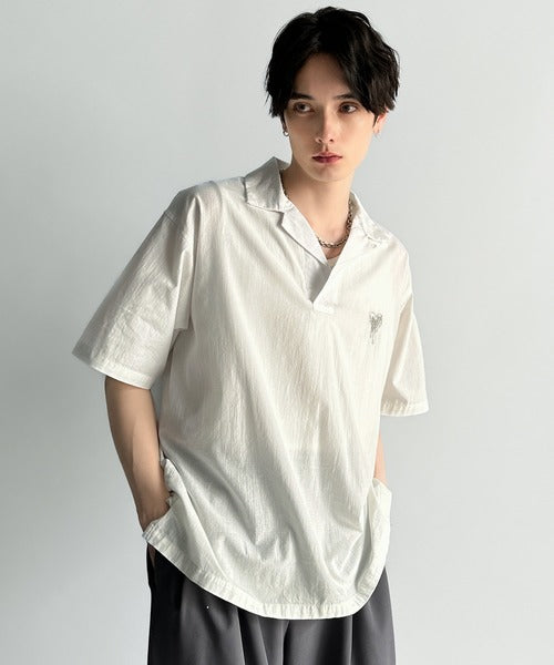 Cotton100%  Ripstop Open Collar Pullover Shirt／コットン100％リップストップ素材オープンカラープルオーバーシャツ co1150012