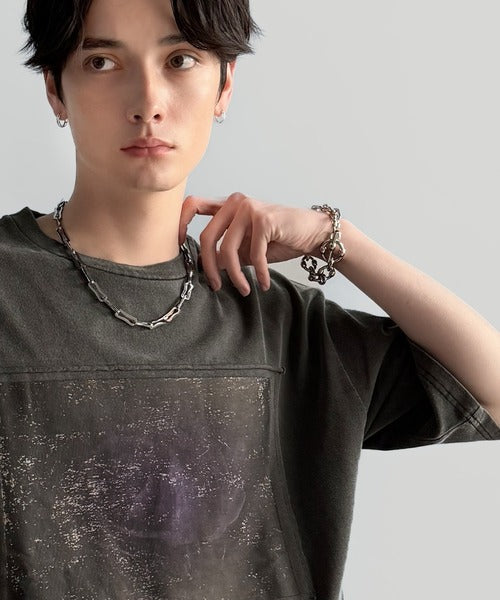 「オリジナリティ。」ピグメント加工ダブルレイヤーデザインプリントTシャツ／Pigment-Dyed Double-Layered Design Print T-Shirt co1010002