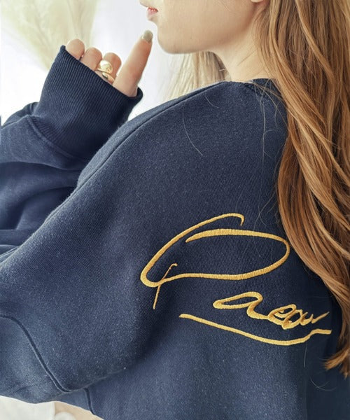 シーズンムード漂う。バック刺繍ロゴ裏起毛スウェットプルオーバー ce1260248