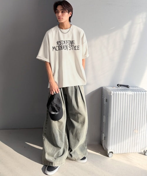 刺繍もシルエットもまるで3Dな主役級アイテム！立体刺繍ドレープダンボールTシャツ／3D Embroidered Draped Double-Knit T-Shirt co1010048