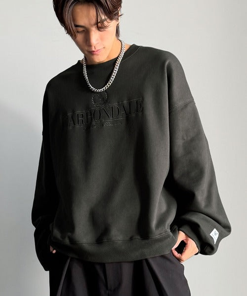 【Classical Origin】刺繍カレッジロゴ裏起毛スウェット／Embroidered College Logo Fleece Sweatshirt ao1330040