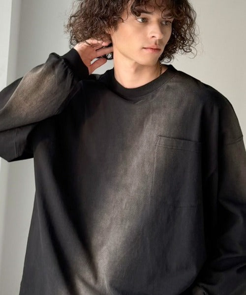 《JaVaジャバコラボ》垢抜け！大人のストリートstyleを作る。綿100％スプレーダイオーバーサイズTシャツ（長袖） jm1020358