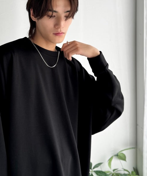 【Classical Origin】「大人シンプル。」ドルマンスリーブダンボール素材ビックTEE（長袖）／Dolman Cardboard Big Tee ao1260455
