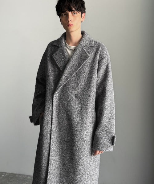 【Classical Origin】「余裕を魅せる。」フェイクウールロングチェスターコート／Fake Wool Long Chester Coat ao1010465