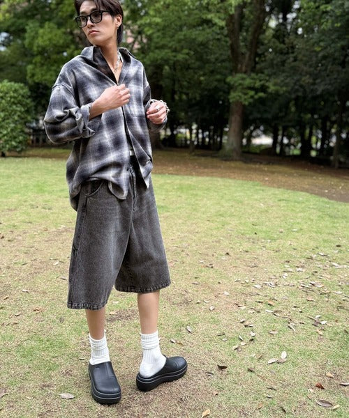 「新定番ハーフデニム。」ベルトデザイン ペインター ハーフデニムパンツ／Belted Design Painter Half Denim Pants co1150029