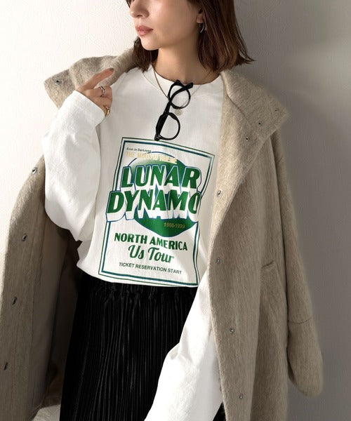 《JaVa ジャバコラボ》キャッチーな大人Tee。綿100%ピグメントロゴビッグTシャツ jv1029024