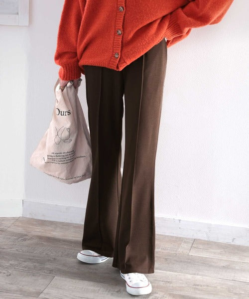 美脚魅せ！センタープレスセミフレアカットソーパンツ ce1015003