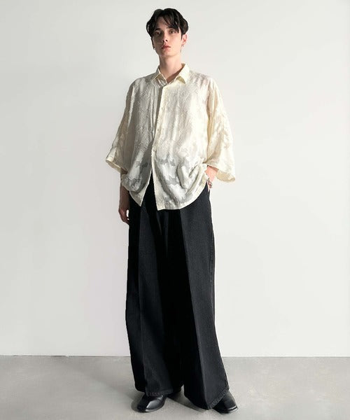 Sheer Jacquard Dolman Sleeve Shirt／フラワー柄シアージャカードドルマンシャツ co1150008