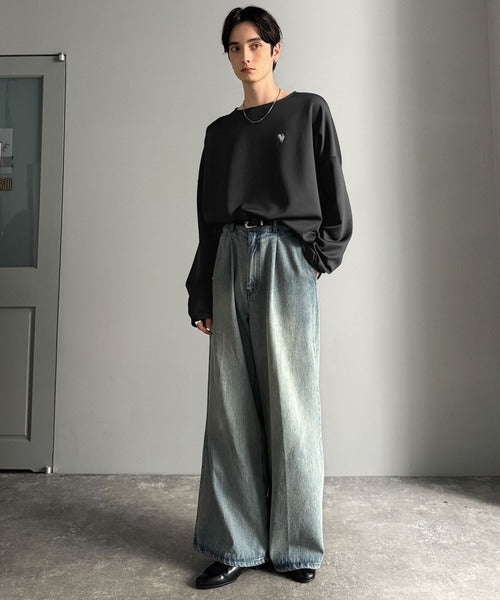 【Classical Origin】「洗練モードな一枚」。Double-Knit Fabric Thumb Hole Dolman T-Shirt／ダンボール素材サムホール付きドルマンTシャツ（長袖） co1010031
