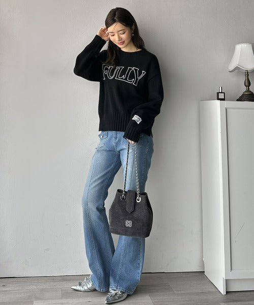 【mily bilet】わがまま叶える、最強おでかけバッグ♪ロゴプレート使いチェーン巾着バッグ mi1179057