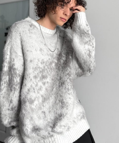 【Classical Origin】「まるで毛布。」モヘアライクシャギー素材クルーネックセーター／Mohair-Like Shaggy Knit Crew Neck Sweater co0780002