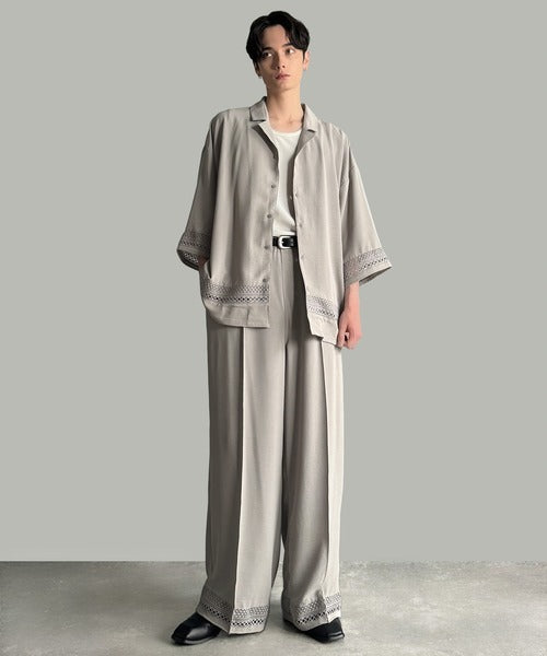 「キレイめ×抜け感」裾レース切り替えリラックスイージースラックス／Lace Panel Easy Slacks co1010020