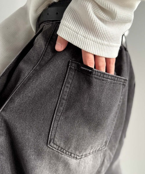 【Classical Origin】「Aライン即完成。」変形3タックスーパーワイドデニム／Unique Three-Tuck Super Wide Denim co0900005