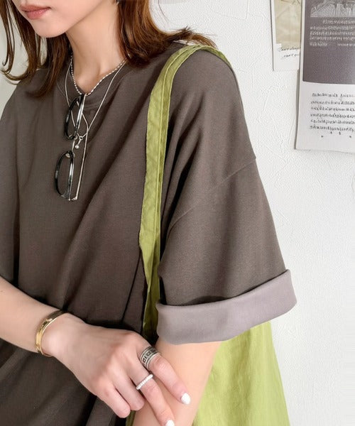《JaVaジャバコラボ》ゆるシルエットに、ひとさじのアクセント。オーバーサイズ配色BIGTEE jv1110190
