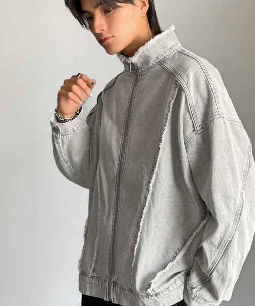 【Classical Origin】「都会的スタイル。」綿100%ヴィンテージ加工フリンジデニムジャケット/100% cotton vintage fringe denim jacket co1010028