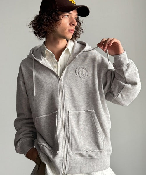 【Classical Origin】Appliqu Detail Full-Zip Hoodie／アップリケデザインフルジップパーカー co1150045