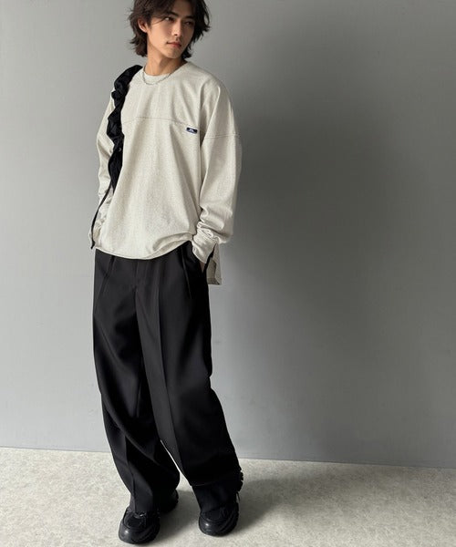 《Javaジャバコラボ》胸元javaネーム綿100%長袖フットボールTシャツ jm1050131