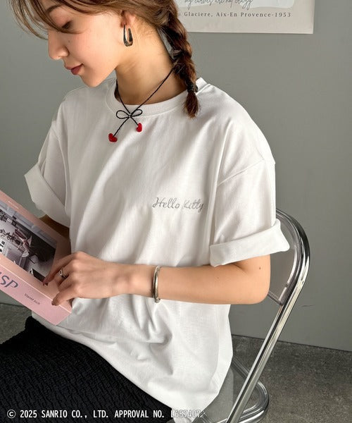【Sanrio characters/サンリオキャラクターズ】大人可愛い推しアピール♪シルエット箔プリントTシャツ（半袖） ce1350005