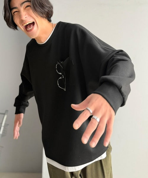 胸ポケット付きドルマンスリーブダンボールトップス / DOLMAN SLEEVE PULLOVER co1010073