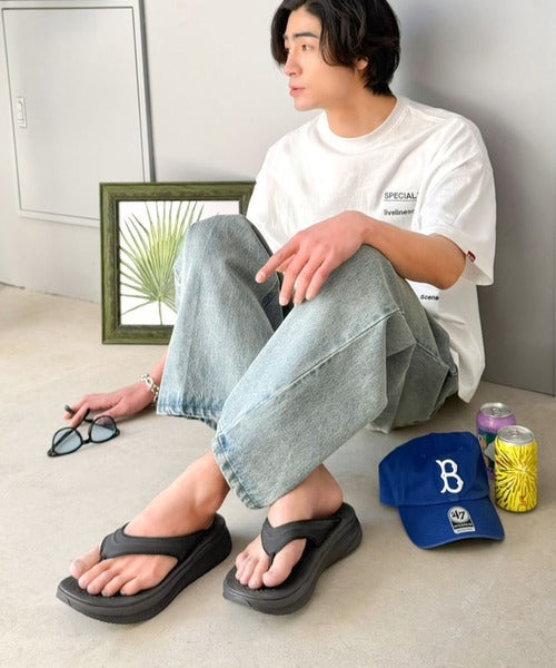 《JaVaジャバコラボ》歩くたび足が喜ぶ！ふわっと沈んで、やさしく弾む。包み込まれるご褒美サンダル。柔らかクッション+4cm厚底リカバリーサンダル jv1417004