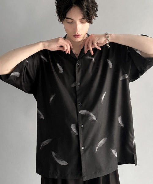 Oversized Drape Half Sleeve Shirt/総柄プリントオーバーサイズドレープ半袖シャツ co1150014