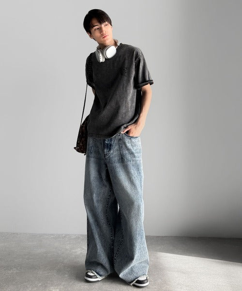 Snow Powder Washed 100% Cotton Vintage T-Shirt／スノーウォッシュ加工ヴィンテージ綿100％Tシャツ co1150019