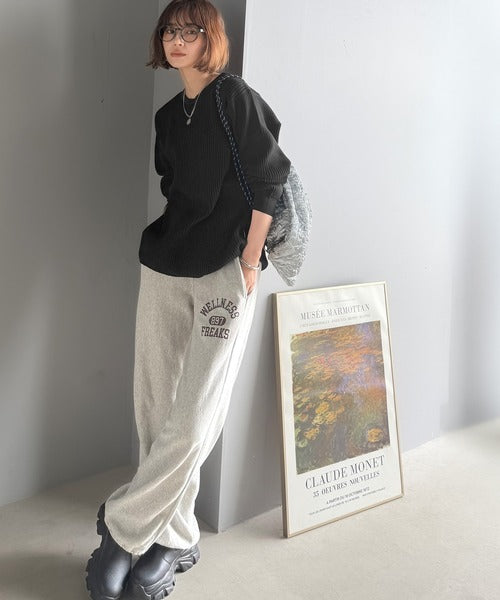《JaVa ジャバコラボ》洗練された大人カジュアルトップス。サーマルクルーネックニット jv1260480