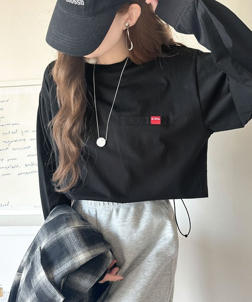 《JaVa ジャバコラボ》シンプルなのに格上げ。綿100％シルケット素材裾ドロストオーバーサイズTシャツ（長袖） jv1050408