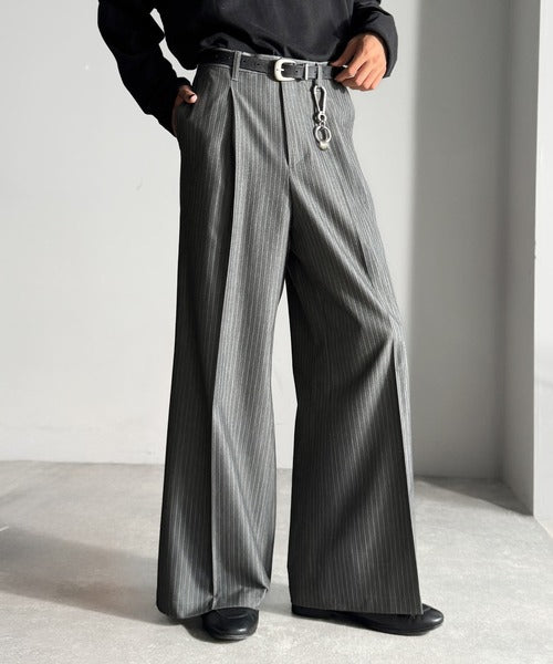 【Classical Origin】「美しい落ち感。」 ワンタックセンタープレスフレアスラックス／One-tuck center-pressed flared slacks co1150042