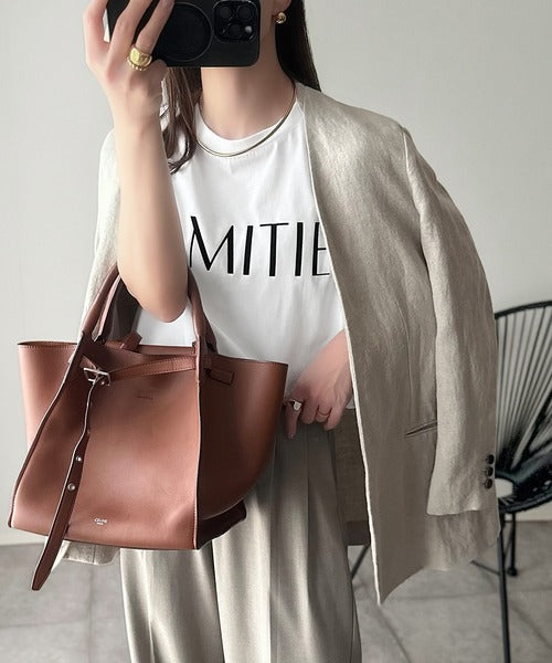 ワンランク上の大人シンプルベーシック。シルケット加工フロッキープリントTシャツ（半袖） ce1020202
