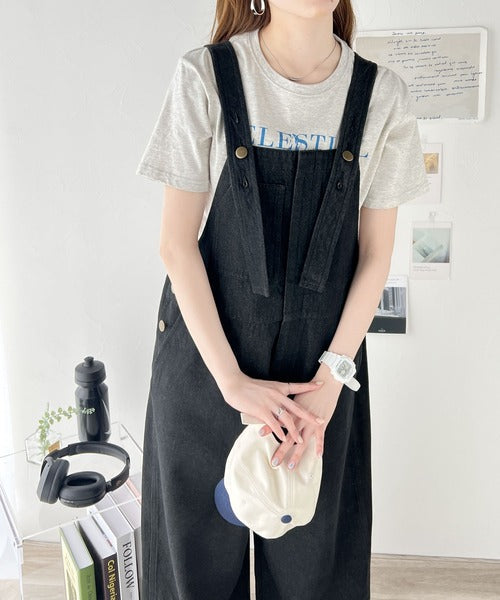 《Javaジャバコラボ》大人の魅力惹き出すデニム。綿100％フロントデザインサロペット jv1020144