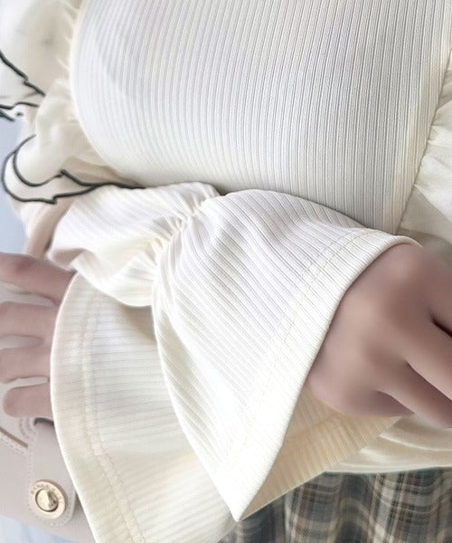 【mily bilet】シアー生地とフリルで華やかさをプラスしたドッキングワンピース mi1139089