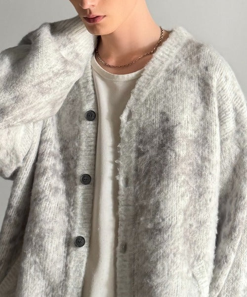 【Classical Origin】「まるで毛布。」モヘアライクシャギー素材Vネックカーディガン／Mohair-Like Shaggy Knit V-Neck Cardigan co0780003