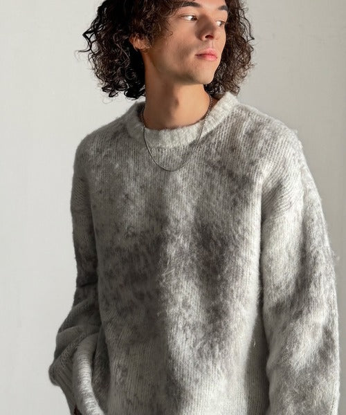 【Classical Origin】「まるで毛布。」モヘアライクシャギー素材クルーネックセーター／Mohair-Like Shaggy Knit Crew Neck Sweater co0780002
