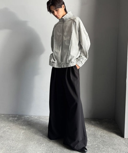 【Classical Origin】「都会的スタイル。」綿100%ヴィンテージ加工フリンジデニムジャケット/100% cotton vintage fringe denim jacket co1010028