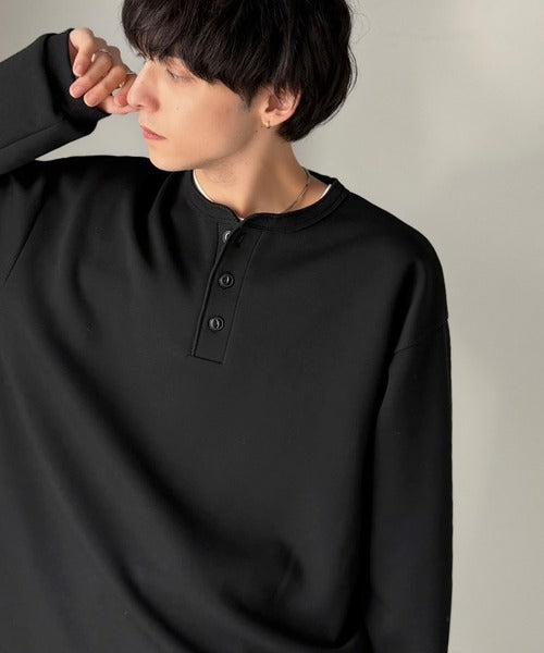 《JaVaコラボ》ラフに着るほど、サマになる。ダンボール素材ヘンリーネックTシャツ（長袖） jo1010077