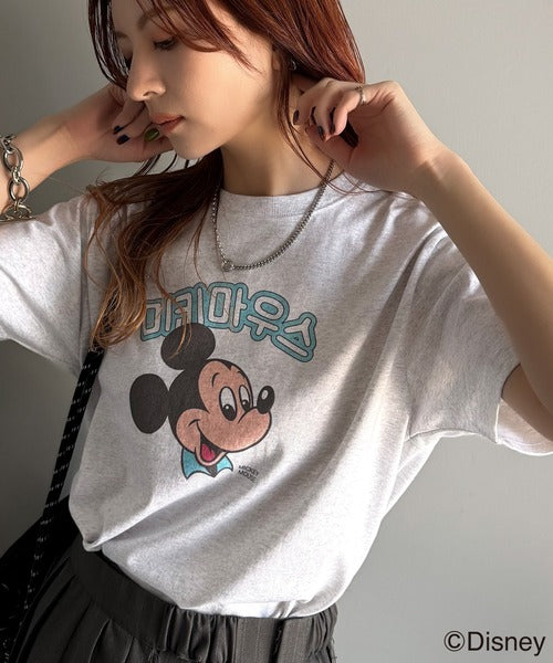 韓国風が今っぽい。ディズニーキャラクターデザイン半袖Tシャツ ce1330036