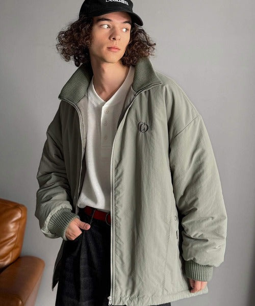 【Classical Origin】「防寒高機能。」リブハイネック中綿入りモンスターオーバージャケット／Ribbed High-Neck Padded Monster Oversized Jacket co1010036