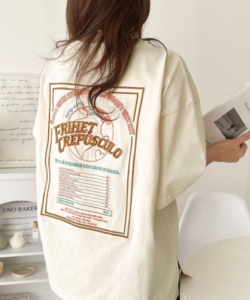 《JaVaジャバコラボ》背中で語る。綿100％バックグラフィック刺繍Tシャツ（半袖） jv1050357