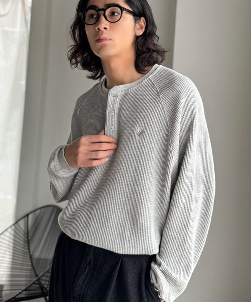 【Classical Origin】「ヘビーウェイト一択。」綿100％ワッフル素材ラグランビッグTシャツ／Cotton 100% Waffle Raglan Big T-Shirt co0780015